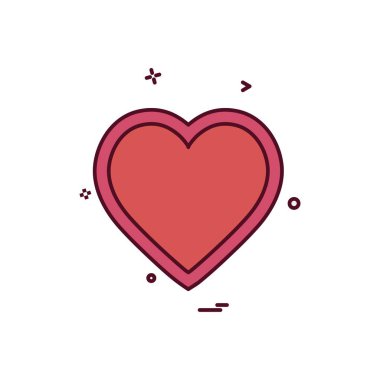 Kalp simgesi tasarım, Sevgililer günü için vektör çizim