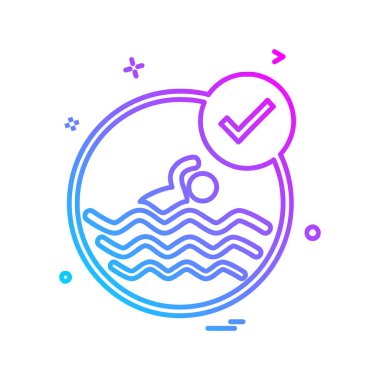 Yüzme simgesi tasarım vektörü 