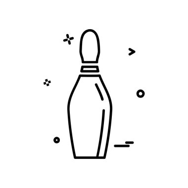 Bowling simgesi tasarım, renkli vektör çizim