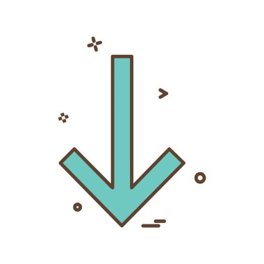 Aşağı ok simgesi tasarım vektörü
