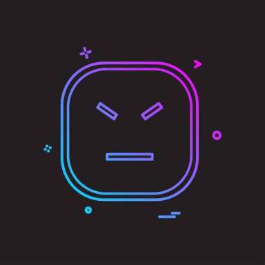 Üzgün emoji simgesi tasarım, renkli vektör çizim