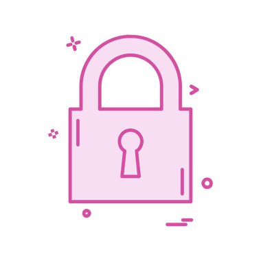 kilit düz simge vektör çizim 