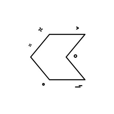 Sol ok simgesi tasarım vektörü