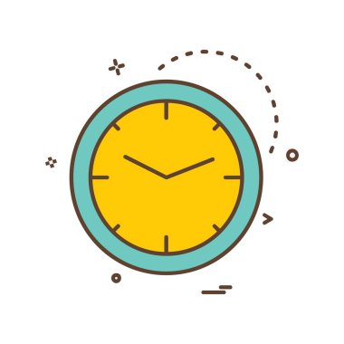 saat düz ikon vektör illüstrasyonu 