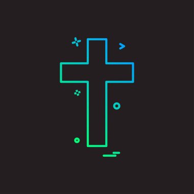 din cross Hıristiyan simge vektör tasarımı