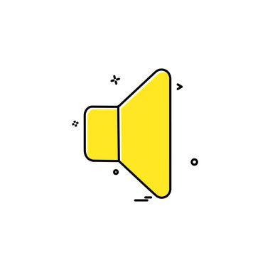 Hoparlör simgesi tasarım, renkli vektör çizim 