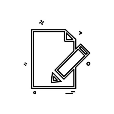 Belge simgesi tasarım vektörünü düzenle 