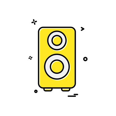 Hoparlör simgesi tasarım, renkli vektör çizim 