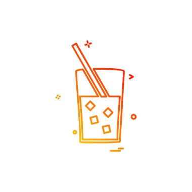 İçki simgesi tasarım, renkli vektör çizim 