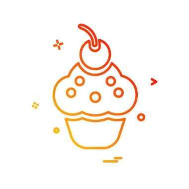 Pasta simgesi tasarım, renkli vektör çizim