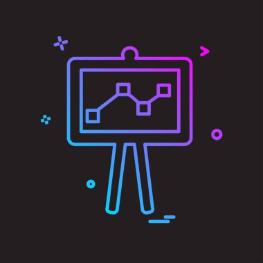 İş grafiği düz simge vektör çizim 