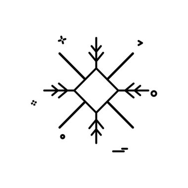 Kar tanesi beyaz arka plan basit simgesine