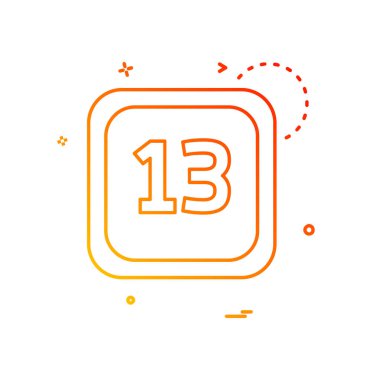 13 Tarih Takvimi simge tasarım vektörü