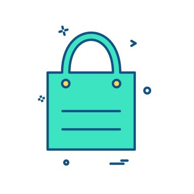 Alışveriş çantası simgesi tasarım vektörü