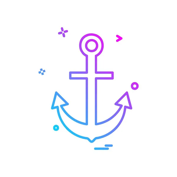 Anchor Icon Design Vector — Stock Vector