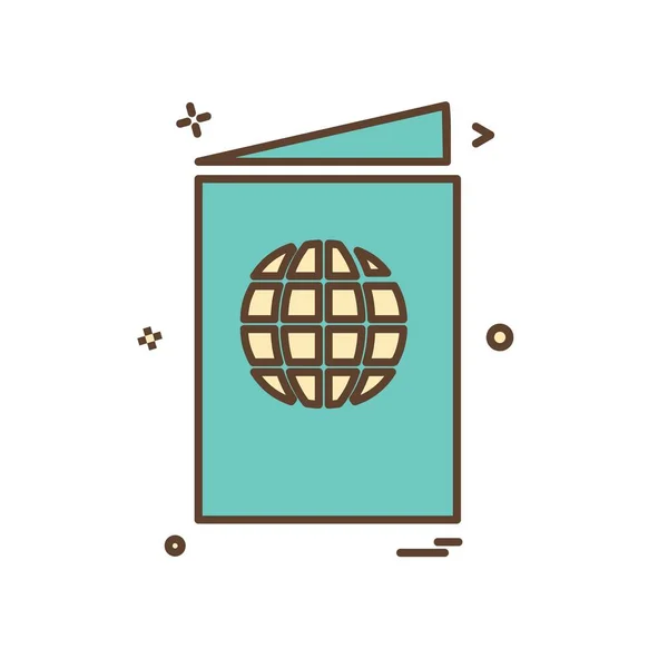 Pasaporte Icono Diseño Vector — Vector de stock