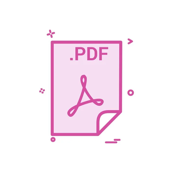 Pdf Application Download File Files Format Icon Vector Design — стоковый вектор