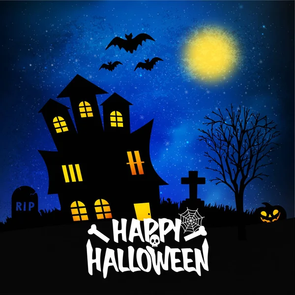 Elemento Design Halloween Feliz Com Tipografia Ilustração Vetorial Halloween Imprimir — Vetor de Stock