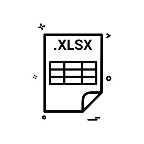 Xlsxアプリケーションのダウンロードファイル形式アイコンベクトルデザイン — ストックベクタ