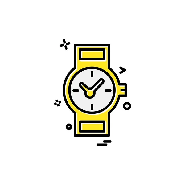 Watch Ikonra Design Színes Vektoros Illusztráció — Stock Vector