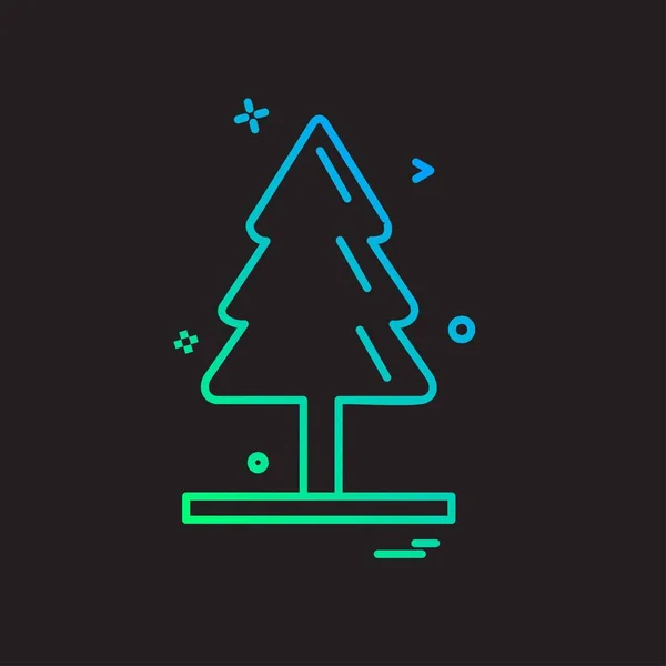 Christmas Tree Icon Design Vector — Stock Vector