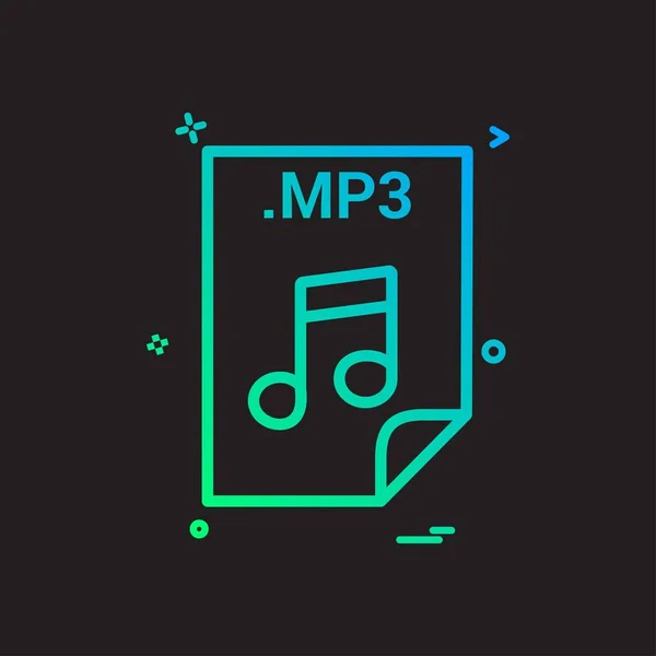 Mp3 Applicazione Scaricare File Formato File Icon Vector Design — Vettoriale Stock