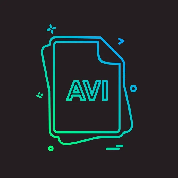 Aviファイルの種類アイコンデザインベクトル — ストックベクタ