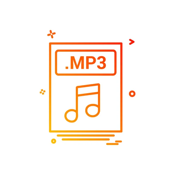 Bestand Bestanden Mp3 Pictogram Vector Design — Stockvector