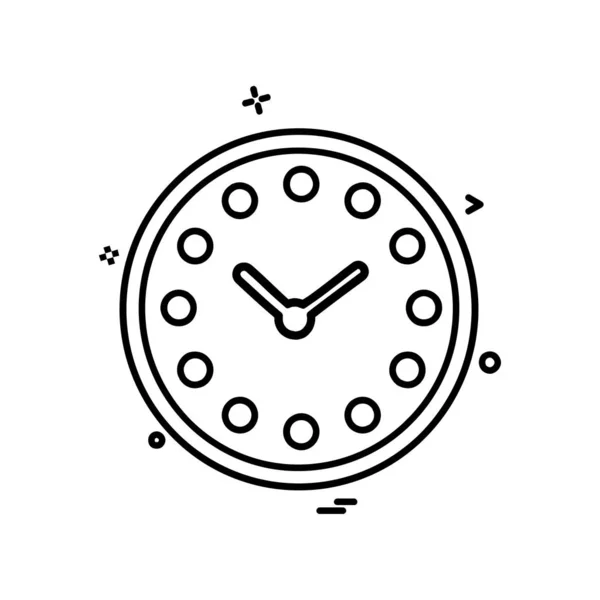 Orologio Piatto Icona Vettoriale Illustrazione — Vettoriale Stock