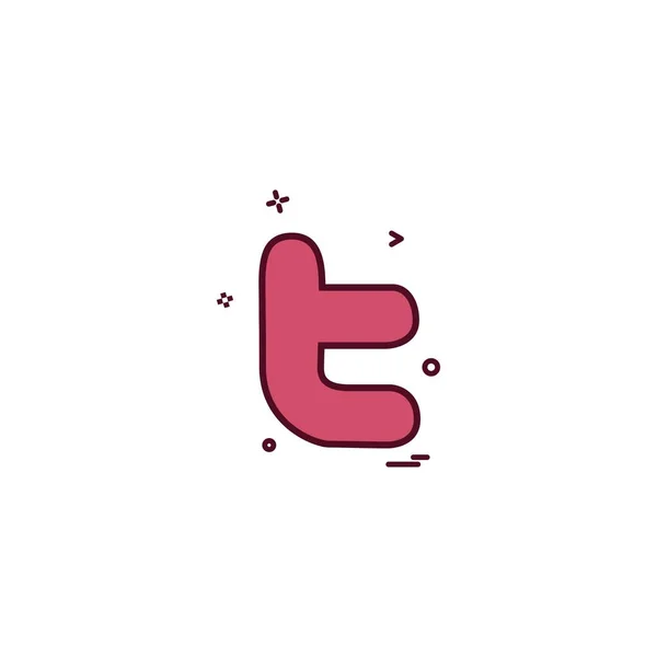 Medien Netzwerk Social Twitter Icon Vektor Design — Stockvektor