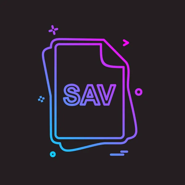 Sav ファイルの種類アイコン デザインのベクトル — ストックベクタ