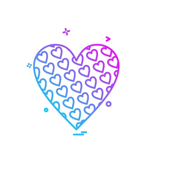 Heart Icon Design Illustrazione Vettoriale San Valentino — Vettoriale Stock