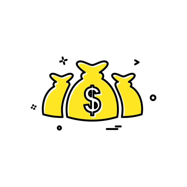 ドルのアイコン デザイン カラフルなベクトル イラスト — ストックベクタ