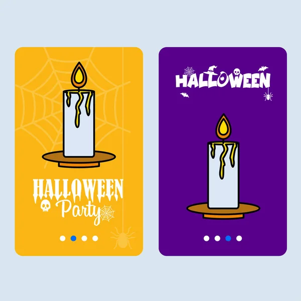 Feliz Halloween Invitación Diseño Con Vector Vela — Vector de stock