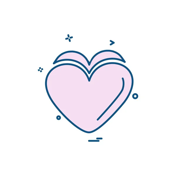 Heart Icon Design Vector Illustration Valentine Day — Stock Vector