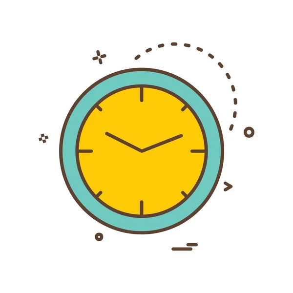 Reloj Icono Plano Vector Ilustración — Archivo Imágenes Vectoriales