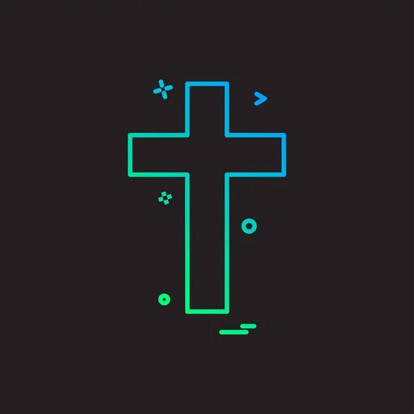 Religião Cruz Cristão Ícone Vetor Design — Vetor de Stock