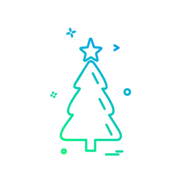 Árbol Navidad Icono Diseño Vector — Vector de stock