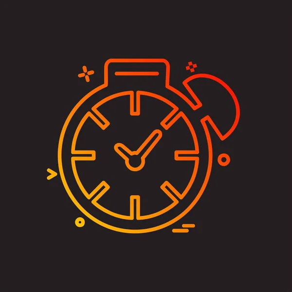 Reloj Icono Plano Vector Ilustración — Archivo Imágenes Vectoriales