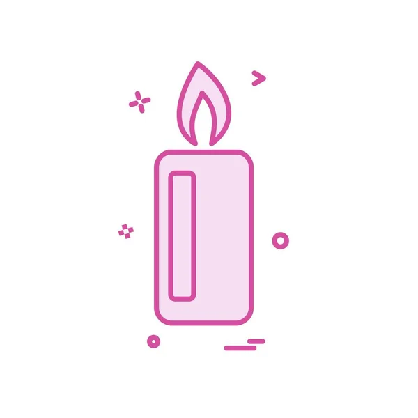 Candle Icon Design Vector — Stock Vector