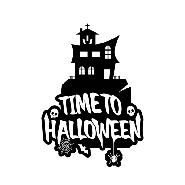 Halloween Typografie Ontwerpen Witte Achtergrond Vectorillustratie — Stockvector