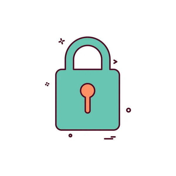 Keyhole Lock Safe Icon Vector Design — Stock Vector