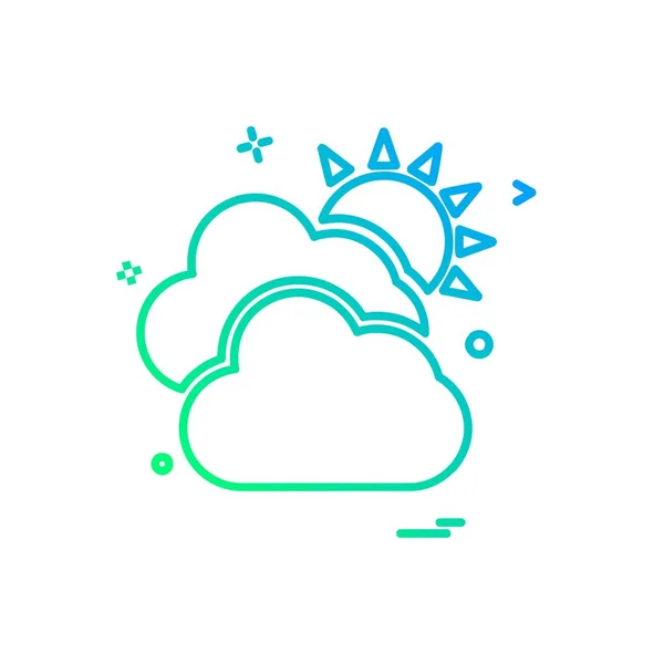 Wolke Icon Design Bunte Vektorillustration — Stockvektor