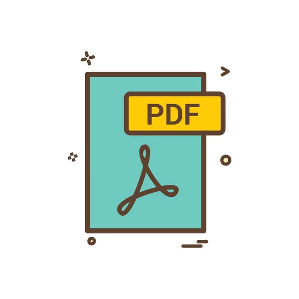 Pdf File Format Icon Vector Design Illustration — Stock Vector