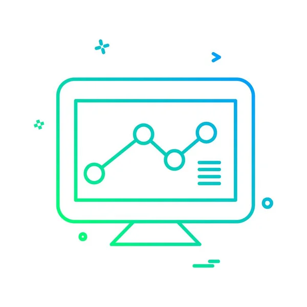 Business Graph Icon Design Vector Illustration — Stock Vector