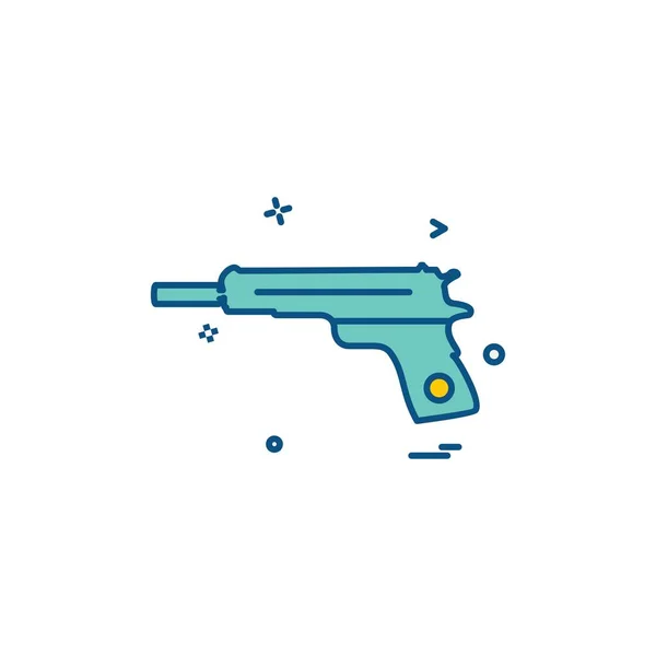 Pistola Icono Plano Vector Ilustración — Vector de stock