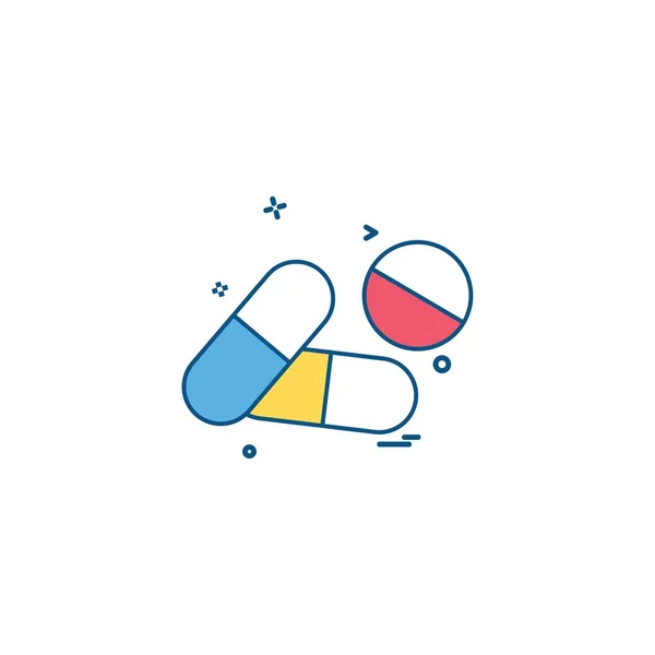 Pastillas Pastillas Salud Médica Icono Vector Desige — Vector de stock