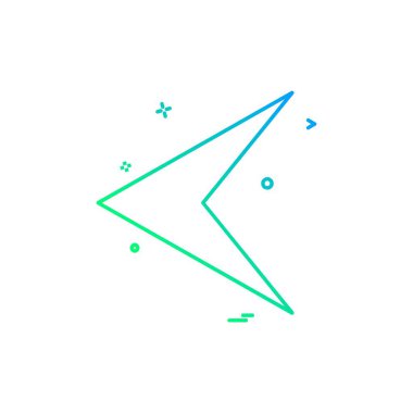 Sol ok simgesi tasarım vektörü