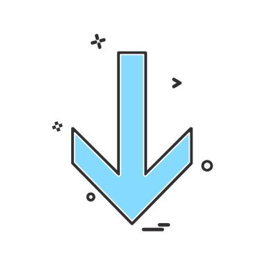 Aşağı ok simgesi tasarım vektörü