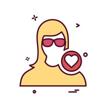 Kadın avatar simge tasarlamak vektör